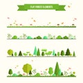 Set of flat forest elements