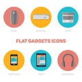 Set of flat gadgets icons