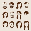 Set of flat human icons. Royalty Free Stock Photo