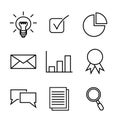 Set of flat icon of business theme on white background Royalty Free Stock Photo