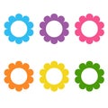 Set of flat icon flower icons in silhouette isolated on white. daisy logo Royalty Free Stock Photo