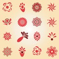 Set of flat icon flowers Royalty Free Stock Photo