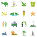 Set Of Flat Icons About Bali