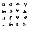 Set of flat icons - ecology and environment