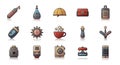 Set of Flat Icons: Everyday Objects and Gadgets Royalty Free Stock Photo