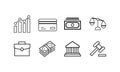 Set of flat icons about finance, finance graphics, bank. Vector illustration eps 10 Royalty Free Stock Photo