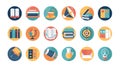 A set of 18 flat design icons Royalty Free Stock Photo