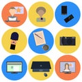 Set of flat icons about media, news icons Royalty Free Stock Photo