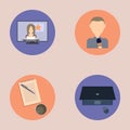 Set of flat icons about media, news icons. Royalty Free Stock Photo