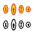 Set of flat icons of monkeypox virus.