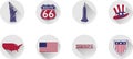 A Set of Flat Icons of the United States. Royalty Free Stock Photo