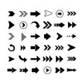 Set of flat icons of various arrows. Vector illustration eps 10