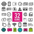 Set of flat icons for web, mobile apps and interface design Royalty Free Stock Photo