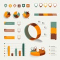 Set of flat infographic elements. Diagrams, speech Royalty Free Stock Photo