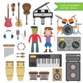 Set of Flat instrument music Royalty Free Stock Photo