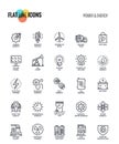 Flat line icons design-Power and Energy Royalty Free Stock Photo