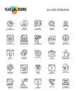 Flat line icons design-SEO and Web optimization