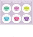 Set of flat macaroons, macarons icon and elements for bakery and confectionery design