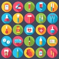 Set flat medical icons illustration concept. Vector background design Royalty Free Stock Photo