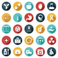 Set of flat Medical icons. Medical and Healthcare icons. Set of medical icons in flat design with long shadows Royalty Free Stock Photo