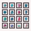 Set of flat men clothes and accessories icons Royalty Free Stock Photo