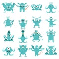 Set of flat moster icons1 Royalty Free Stock Photo