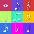 Set of Flat Music Notes Icons. Vector Royalty Free Stock Photo
