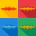 Set of flat music wave icons