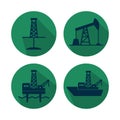 Set of flat vector oil and gas industry icons