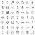 Set of flat outline beauty icons. Vector design Royalty Free Stock Photo