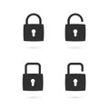 Set of flat padlock icons. Vector Royalty Free Stock Photo