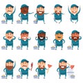 Set of flat plumber icons