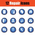 Set of flat repair icons. Vector illustration