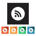 Set of flat rss icons, illustration Royalty Free Stock Photo