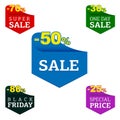 Set of Flat Sale Label Design Elements Royalty Free Stock Photo