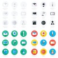 Set of flat school and education icons set Royalty Free Stock Photo