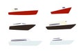 Set of flat ship and boat colorful icon. Vector design illustration Royalty Free Stock Photo