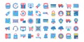 Set of flat shopping and ecommerce icon set. Big ÃÂ¡ollection of web icons for online store Royalty Free Stock Photo