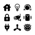 Flat Silhouette Smart Home Automation System Modern Glyph Icon Set Royalty Free Stock Photo