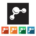 Set of flat simple icons (molecule, physics, chemistry),
