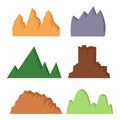 Set of 6 flat simple mountains