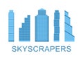 Skyscraper icons. City design elements. Vector illustration.