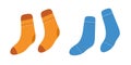 Set of flat socks with pattern.