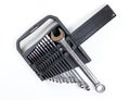 Set of flat spanners. Tool kit for the car. Isolated on white ba Royalty Free Stock Photo