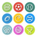 Set of Flat Sports Icons. Vector Royalty Free Stock Photo