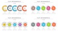 Set of flat style 5 steps timeline infographic templates. Royalty Free Stock Photo