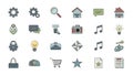 Icon represents common concepts like settings search communication Royalty Free Stock Photo