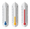Set of flat thermometer icons, vector