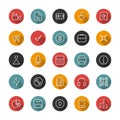 Set of flat thin icons. Style lines. Vector collection.