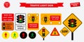 Set of flat traffic light sign. easy to modify Royalty Free Stock Photo